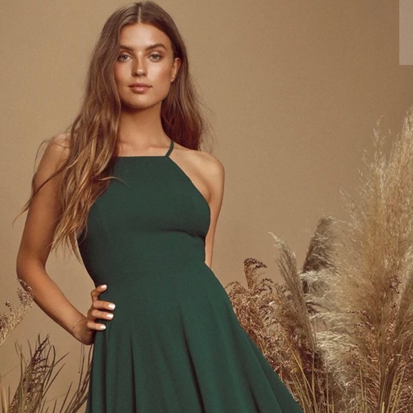 Gorgeous Lulu’s dark green maxi dress - Picture 4 of 8